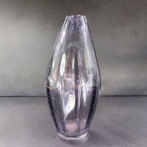 Seeded Art Glass Vase Vessel Light Purple‎ With Small Air Bubbles All Over Glass